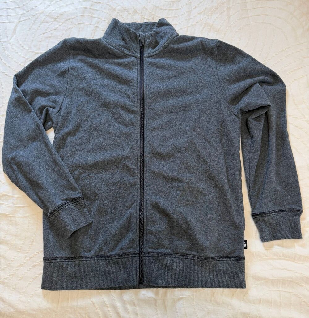 Tomboy X  Full Zip Sweatshirt Jacket Charcoal Gray Mock Collar Unisex Womens Med